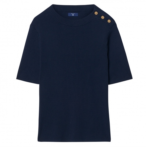 Marine Navy Blue Ribbed Gant Top