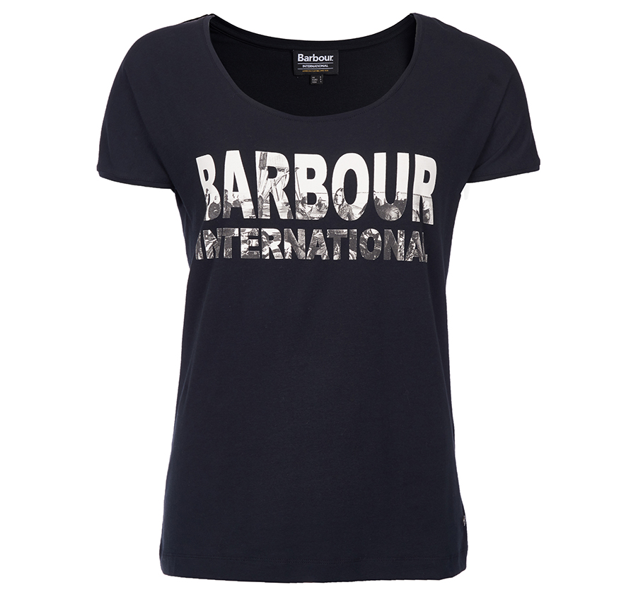 Black Women's Barbour International Fandor T-Shirt