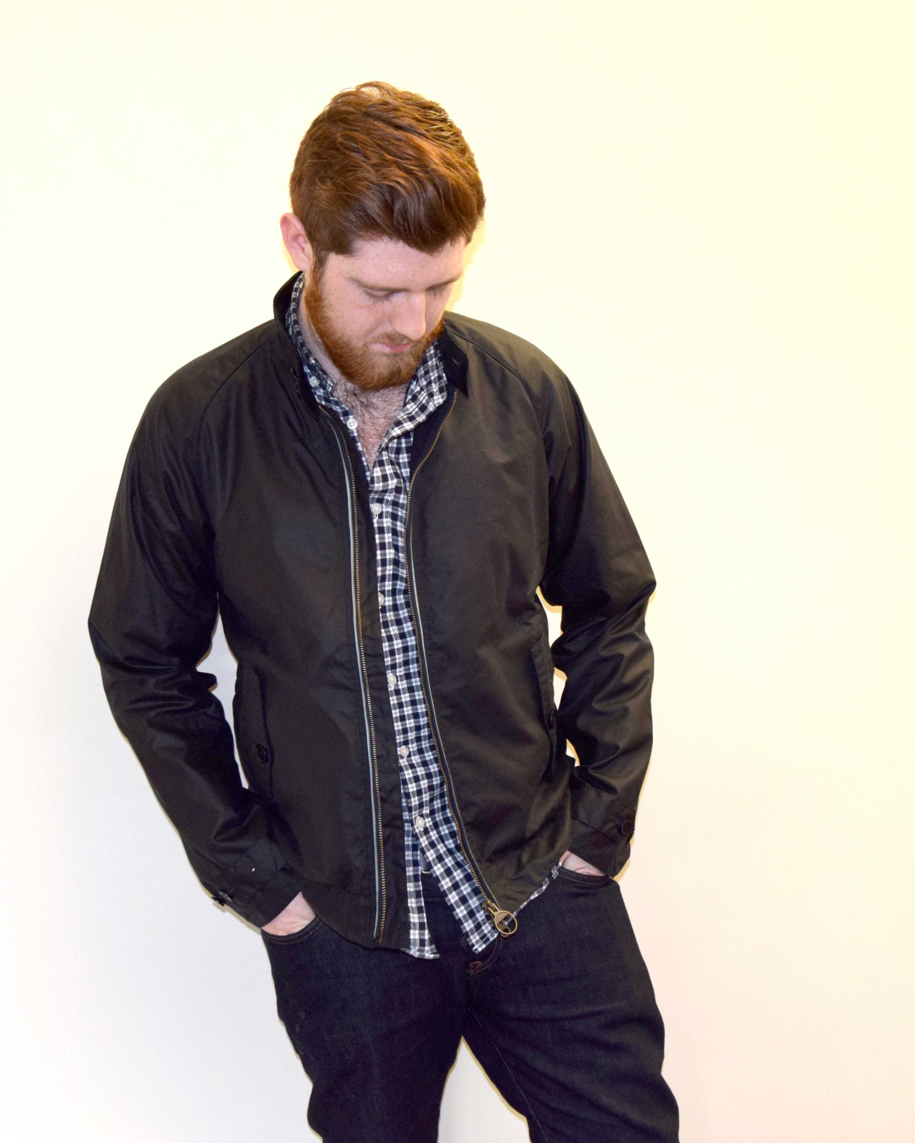 Men's Navy Barbour Harrington Slim Jacket