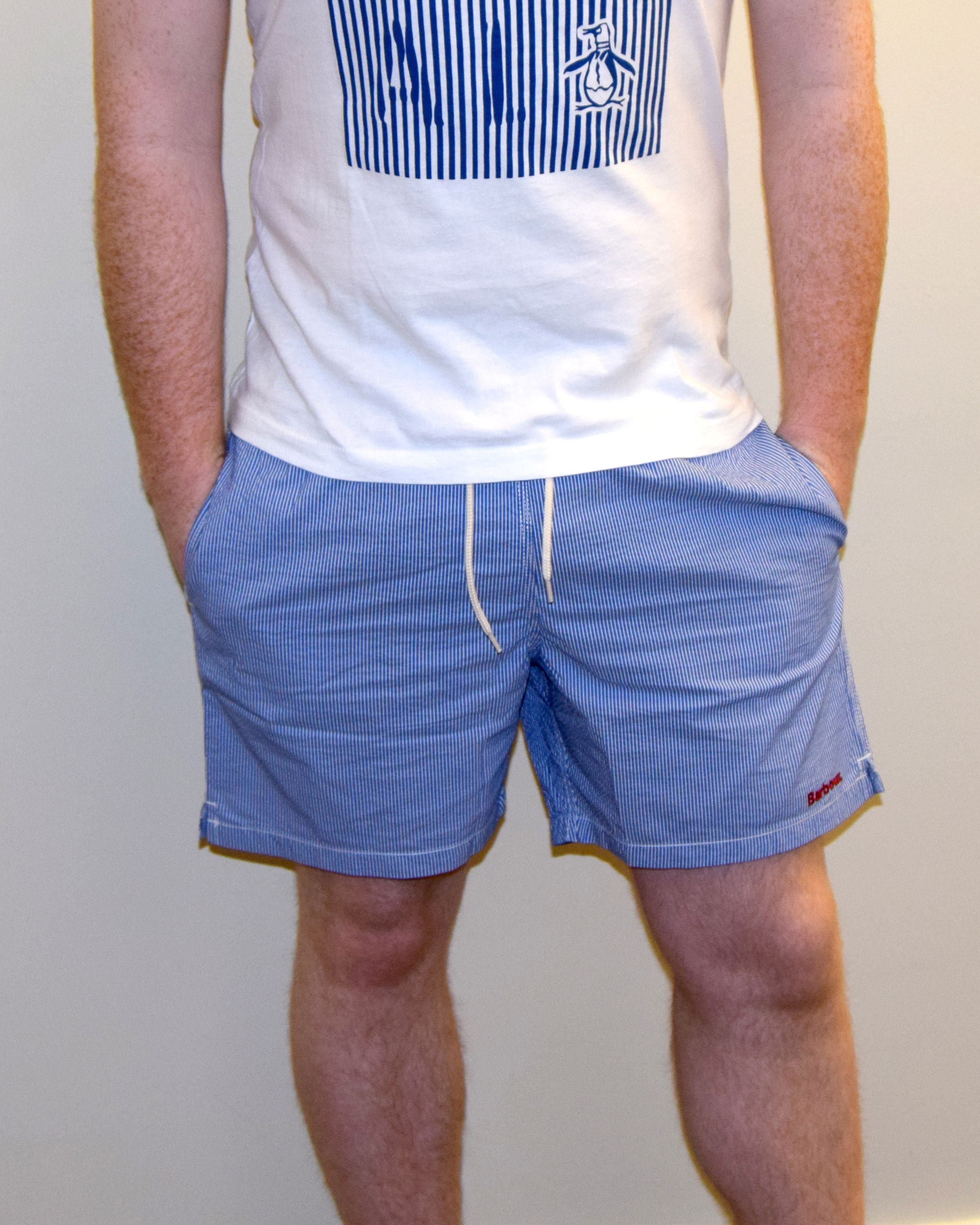 Men's Blue Striped Barbour Shorts