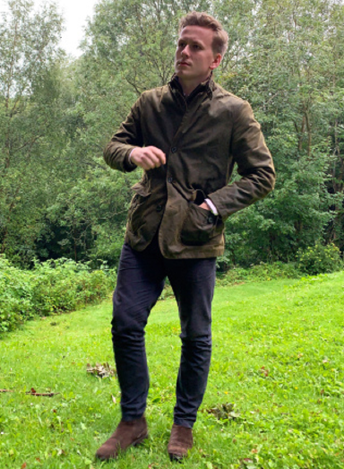 barbour lutz waxed jacket